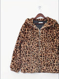 Soft, Warm Men's Faux Fur Hooded Jacket - Elegant Leopard Print Zip-Up Coat with Pockets, Machine Washable for Fall/Winter Casual Wear