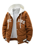 Thick Warm Winter Men's Casual Hooded Parka - Zip-Up Front and Long Sleeves Jacket