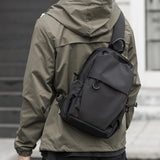 Casual Men Chest Bag New Solid Business Outdoor High Quality Shoulder Bag Oxford Waterproof Multilayer Fashionable Small Satche