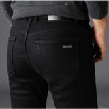 New Men's Black Slim Jeans Classic Style Business Fashion Advanced Stretch Jean Trousers Male Brand Denim Pants