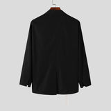 Tops Korean Style Stylish New Men's Suits Casual Streetwear Stitching Color Suits Fashion Long-sleeved Blazer S-5XL