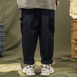 Patchwork Cargo Pants Men Corduroy Contrast Stitch Trousers Mens Streetwear Loose Casual Pants