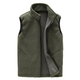 Men Winter Fleece Vest Male Thick Warm Waistcoat Outwear Casual Thermal Soft Vests Mens Windproof Sleeveless Jacket,