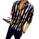 Stripe pullover shirt men herren hemd camisa masculina shirt homme korean fashion stylish designer shirt men