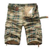 Men Shorts Fashion Plaid Beach Shorts Mens Casual Camo Camouflage Shorts Military Short Pants Male Bermuda Cargo Overalls