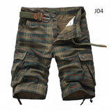 Men Shorts Fashion Plaid Beach Shorts Mens Casual Camo Camouflage Shorts Military Short Pants Male Bermuda Cargo Overalls