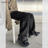 Men Wide Leg Jeans Mens Spring cargo pants Hip Hop Streetwear New Loose Straight Baggy Denim Pants Male work jeans