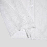 Men Shirt Mesh See Through Lapel Sexy Short Sleeve Lace Button Camisas Streetwear Party Nightclub Men Clothing