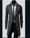 mens winter fashion New Men's Double-Breasted Woolen Trench Coat Mid-Length Slim Casual Woolen Coat [M-4XL]]