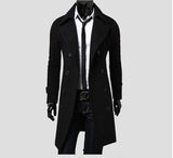 mens winter fashion New Men's Double-Breasted Woolen Trench Coat Mid-Length Slim Casual Woolen Coat [M-4XL]]