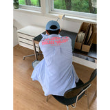 American striped print long-sleeved shirt men's summer new loose lazy style casual sun protection jacket top