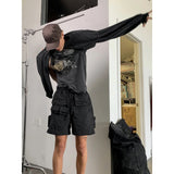 Niche high street multi-pocket functional workwear shorts men's summer American trendy brand design loose casual shorts