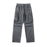 American high street retro multi-pocket overalls men's summer new ins trend loose straight versatile casual pants