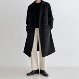 boy outfits Myq Woolen Coat Men's Mid-Length Autumn and Winter Korean Style Loose High-Grade Thickened Trench Coat Woolen Coat