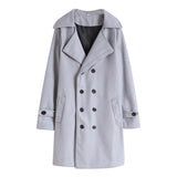 mens winter fashion New Men's Double-Breasted Woolen Trench Coat Mid-Length Slim Casual Woolen Coat [M-4XL]]