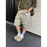 American retro multi-pocket work shorts men's summer new casual loose washed straight shorts