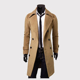 mens winter fashion New Men's Double-Breasted Woolen Trench Coat Mid-Length Slim Casual Woolen Coat [M-4XL]]