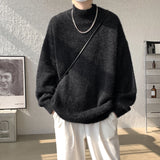 New Fashion High Quality Knitted mens mid-neck Sweater Long Sleeve Pullovers Solid Color Trend Men Clothing Winter Outdoor Tops