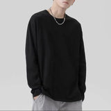 Spring Autumn Fashion Round Neck Long Sleeve Solid Color Tees Men's Clothing Casual Loose Japanese Style Chaopai Thin T-Shirts