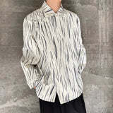 Chinese Style Men's Male Shirts Turn-down Collar  Long Sleeve Printing Single Breasted Knot Button Men's Clothing