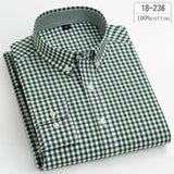 New in shirt 100%cotton long-sleeve shirts for men slim fit plain shirt thin plaid striped tops fashion elegants office clothes