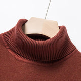 Autumn Winter New Men's High Quality Turtleneck Wool Sweater Solid Color Knit Tight Warm Casual Bottom Pullover Top