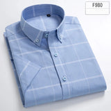 New in shirt hight qulity100%cotton summer short sleeve shirts for men slim fit Casual shirt thin plaid tops soft office clothes