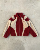 American Simple Harajuku Stitching Contrasting Polar Fleece Jacket Men's Winter Warm Y2K Street Trend Hip-hop Rap Red Jacket