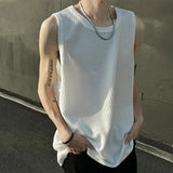 Elegant Fashion Harajuku Slim Fit Ropa Hombre Loose Casual All Match Sport T-shirts O Neck Solid Insert Sleeveless Tank Tops