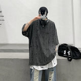 Summer Men's T-shirts Women Oversized Korean Style Casual Seven Sleeves T-Shirt Fashions Harajuku T-Shirt Male Solid Simple Tee