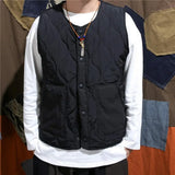 Cotton Padded Vest Mens Sleeveless Quilted Jacket Thick Warm Fashion Casual Outerwear Men Autumn Winter