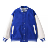 Baseballs Jackets New Fashion Quality Patchwork Button Leather Sleeve Sports Coat Women Men Team Baseball Jacket Custom