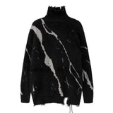 Knitwear Sweater Black Turtleneck Winter Oversize Pullover Fashion Punk Gothic Streetwear High Street Men's And Women's