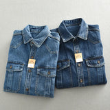 Heavy Duty Denim Shirt for Boys with Loose Fit and Long Sleeves