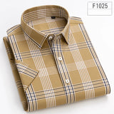 New in shirt hight qulity100%cotton summer short sleeve shirts for men slim fit Casual shirt thin plaid tops soft office clothes