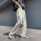 Spring Autumn New Fashion High Waist Tie Dye Jeans Men's Clothing Casual Loose All-match Korean Pockets Trend Y2K Straight Pants