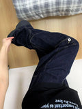 Spring and Autumn Street Trendy Straight Tube Multi Pocket Work Clothes Jeans for Couples Loose Retro Casual Pants y2k