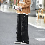 Cargo Pants Street Popular White Multi-pocket Overalls Men's Harajuku Loose Casual Trousers Straight Mopping Pants Sweatpants