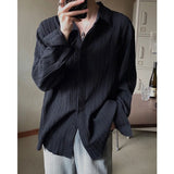 Korean Style Solid Color No-iron Men Shirts Long-sleeved Spring New High-end Concealed Button Trend Niche Texture Shirt Men