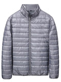 Men's Down Jacket Soft Lightweight Autumn Winter Solid Slim Padded Turtleneck  Coat Male Casual Warm Long Sleeve Zipper Jackets