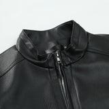 Autumn Mens Fashion Leather Jacket Slim Fit Stand Collar Pu Jacket Male Anti-Wind Motorcycle Zipper Jackets Men Outerwear