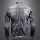 Denim Jackets Men Casual Stand Collar Moto Biker Outerwear Coats Mens Fashion Zippers Motorcycle Streetwear Jacket Male Clothes