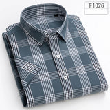 New in shirt hight qulity100%cotton summer short sleeve shirts for men slim fit Casual shirt thin plaid tops soft office clothes