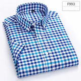 New in shirt hight qulity100%cotton summer short sleeve shirts for men slim fit Casual shirt thin plaid tops soft office clothes