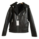 Original - Men's Retro Imitation Fur All-in-one Car Jacket Thick Coat Black Beige Zipper Coat