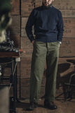 Bronson Pre-War USN Mock Neck Sweater Men Heavyweight Knitted Pullover Navy Blue