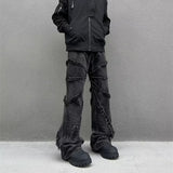 Y2K Fashion Washed Black Baggy Stacked Jeans Pants For Men Clothing Straight Hip Hop Long Trousers Pantalones Hombre