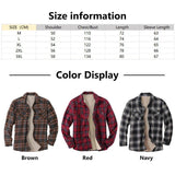 Casual camisas de hombre Winter Thick Plaid Shirts For Men Long Sleeve Sherpa Lined Shirt Fleece Jacket