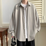 Spring Summer Men White Vintage Shirts Mens Harajuku Fashion Oversized Shirt Male Black Casual Streetwear Blouses 5XL