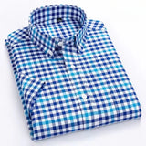 New in shirt hight qulity100%cotton summer short sleeve shirts for men slim fit Casual shirt thin plaid tops soft office clothes